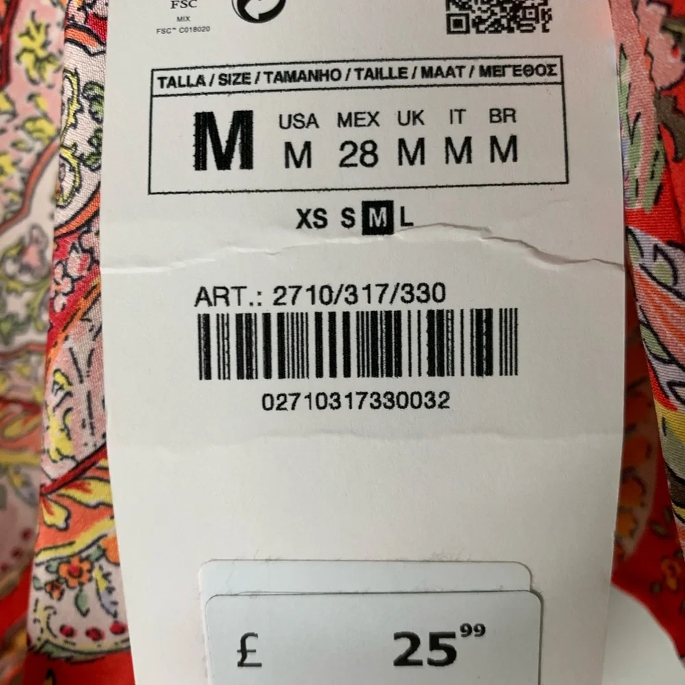 Zara Printed Top with Drawstring - Picture 5 of 8